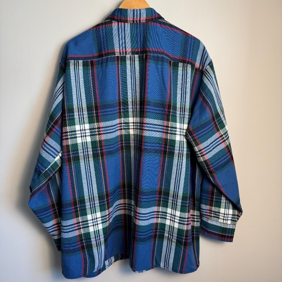 Backpacker Sportswear Men's VINTAGE Long Sleeve Plaid Flannel Button Shirt XXL - Picture 6 of 13